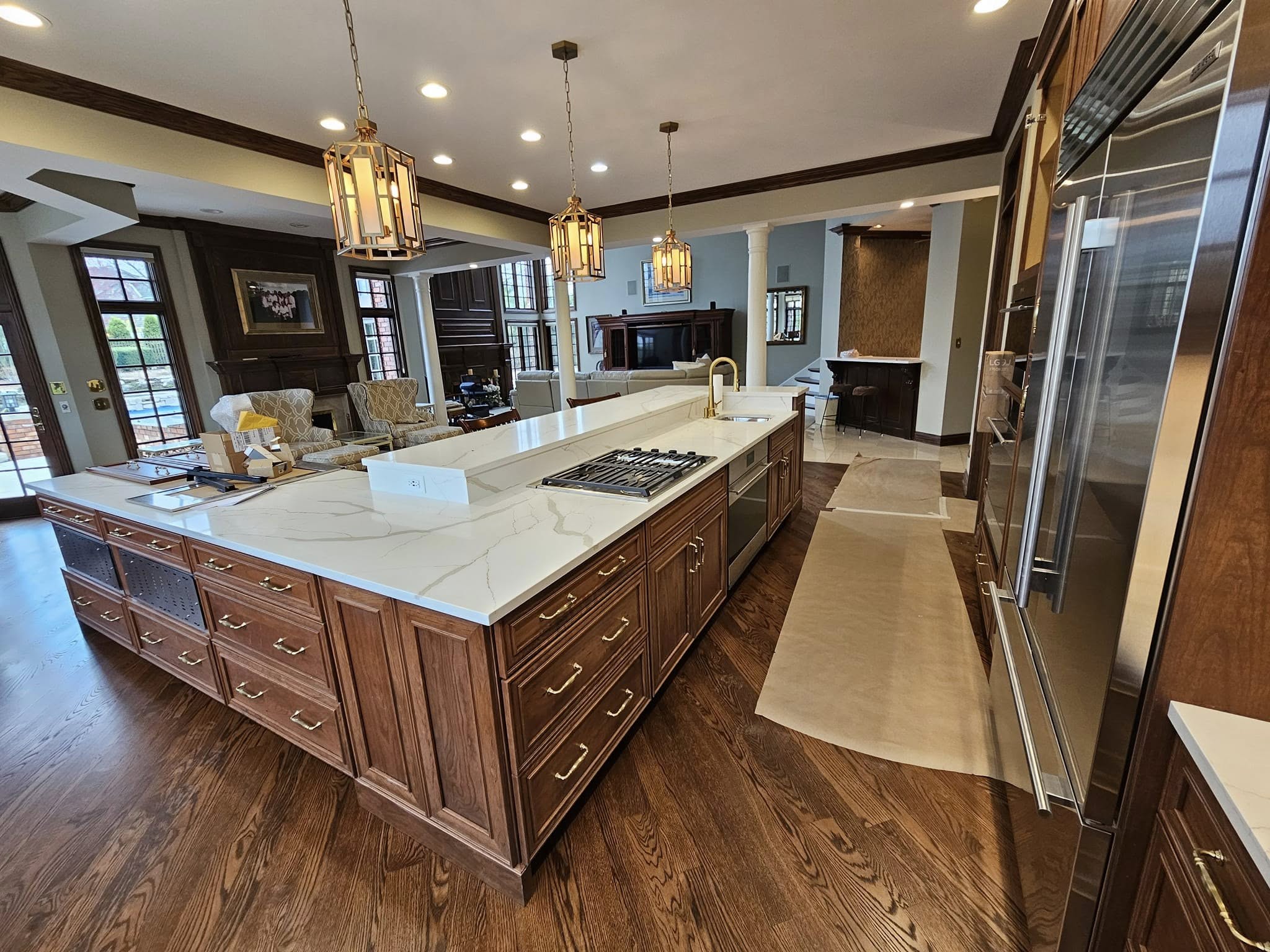 residential kitchen ceiling light installation